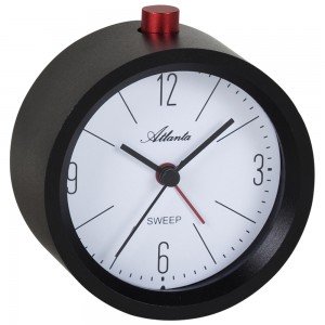 Atlanta 3099/7 Wecker Quarz analog schwarz leise ohne Ticken mit Licht Snooze