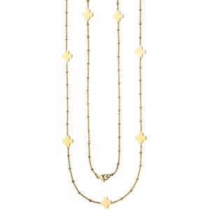Halskette Edelstahl gold-farben beschichtet 90 cm