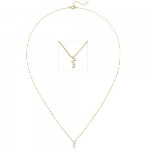 Collier 750 Gold Gelbgold 5 Diamanten Brillanten 45 cm