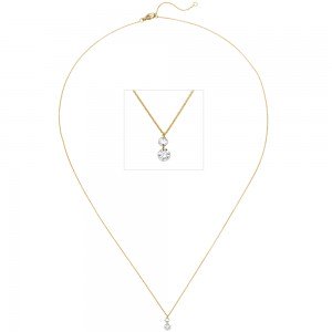 Collier 750 Gold Gelbgold 2 Diamanten Brillanten 45 cm