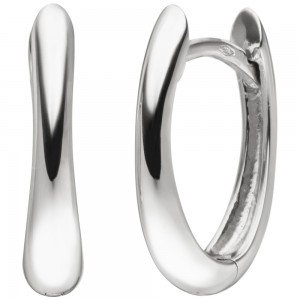 Creolen 750 Gold Weißgold oval 4.3g