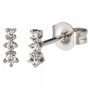 Ohrstecker 585 Gold Weißgold 6 Diamanten Brillanten