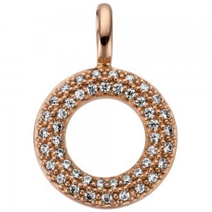 Anhänger 585 Gold Rotgold 46 Diamanten Brillanten 0,15 ct.