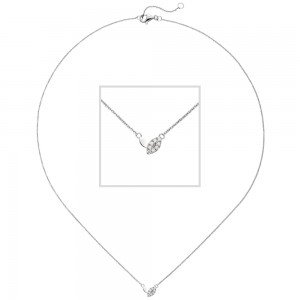 Collier 585 Gold Weißgold 8 Diamanten Brillanten 45 cm