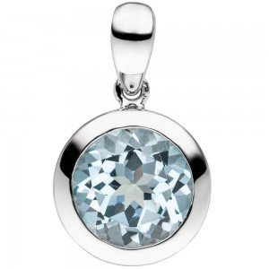 Anhänger 925 Sterling Silber 1 Blautopas hellblau blau