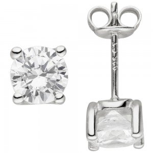 Ohrstecker 925 Sterling Silber 2 Zirkonia 2.3g
