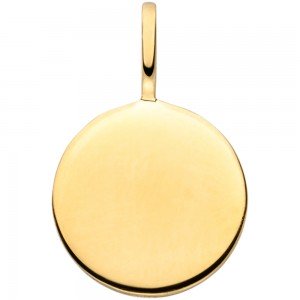 Anhänger Gravur Gravurplatte rund 925 Sterling Silber gold vergoldet