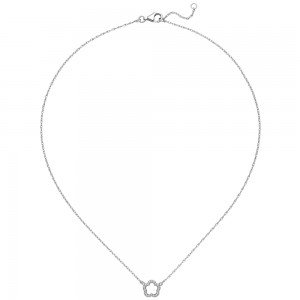 Collier Halskette Blume 925 Sterling Silber 45 cm Kette