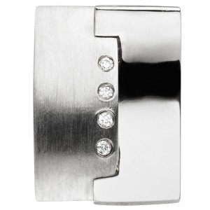 Anhänger 950 Platin teil matt 4 Diamanten Brillanten 0,03ct.