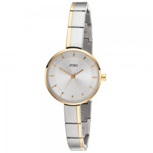 JOBO Damen Armbanduhr Quarz Analog Edelstahl bicolor 195mm