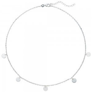 Collier Halskette 925 Sterling Silber diamantiert 44 cm Kette Silberkette