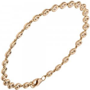 Armband 585 Gold Rotgold 27 Diamanten Brillanten 0,88ct. 18cm Tennisarmband