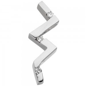 Anhänger 925 Sterling Silber 3 Diamanten Brillanten