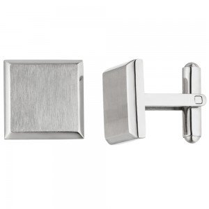 Manschettenknöpfe Edelstahl teil-matt