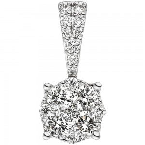 Anhänger 585 Gold Weißgold 18 Diamanten Brillanten 0,36ct. Diamantanhänger