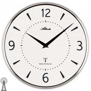 Atlanta 4538/19 Wanduhr Funk Funkwanduhr analog rund silbern