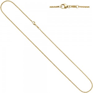 Erbskette 585 Gelbgold 1,5 mm 40 cm Gold Kette Halskette Goldkette Karabiner