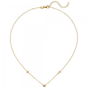 Collier Halskette Glaube Liebe Hoffnung 925 Sterling Silber gold vergoldet 43 cm