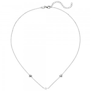 Collier Halskette Herz Stern 925 Sterling Silber 43 cm