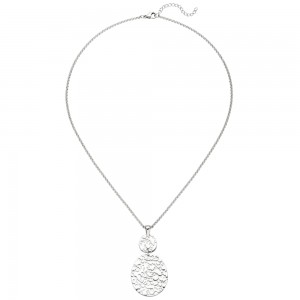 Collier Kette mit Anhänger Edelstahl 46 cm Karabiner