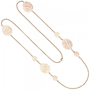 Collier Halskette Edelstahl rotgoldfarben beschichtet 90 cm Kette