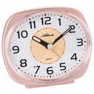 Atlanta 2141/18 Wecker Quarz analog kupfer-farben leise ohne Ticken mit Licht