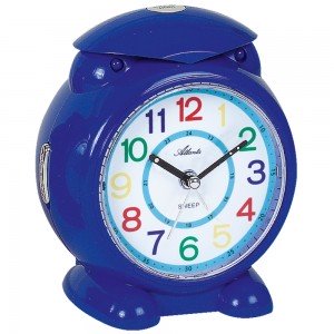 Atlanta 2129/5 Wecker für Kinder Quarz analog Kinderwecker blau mit Licht