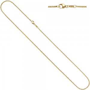 Erbskette 585 Gelbgold 1,5 mm 40 cm Gold Kette Halskette Goldkette Karabiner