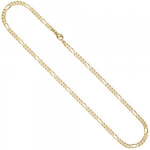 Figarokette 333 Gold Gelbgold massiv diamantiert 60 cm Kette Halskette