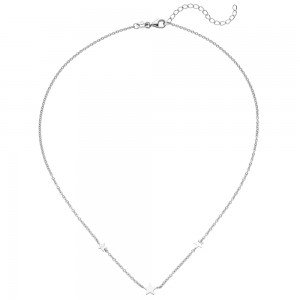 Collier Halskette mit Anhängern Sterne 925 Sterling Silber 43 cm