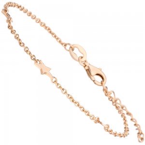 Armband Sterne 925 Sterling Silber rotgold vergoldet 19 cm