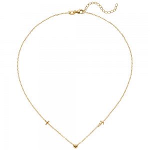 Collier Halskette Glaube Liebe Hoffnung 925 Sterling Silber gold vergoldet 43 cm