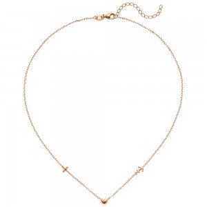 Collier Halskette Glaube Liebe Hoffnung 925 Silber rotgold vergoldet 43 cm