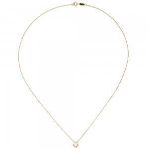 Collier Halskette mit Anhänger Schmetterling 375 Gold Gelbgold 42 cm