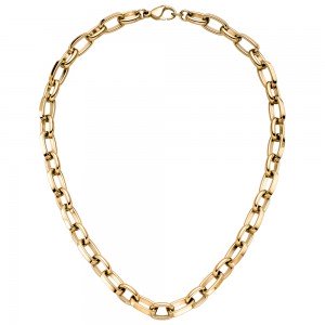 Halskette Kette Edelstahl gelbgoldfarben beschichtet 48 cm