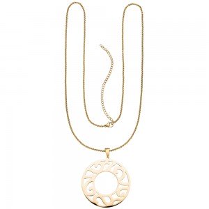 Collier Edelstahl gelbgoldfarben beschichtet 80 cm