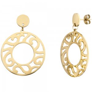 Ohrhänger Edelstahl gelbgoldfarben beschichtet Ohrringe 6.8g