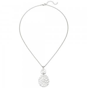 Collier Kette mit Anhänger Edelstahl 46 cm Karabiner