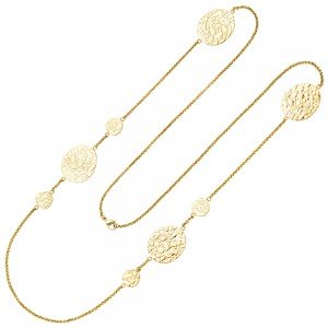 Collier Halskette Edelstahl gelbgoldfarben beschichtet 90 cm Kette