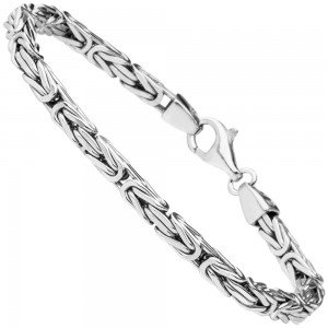 Königsarmband 925 Sterling Silber diamantiert 21 cm Armband Silberarmband