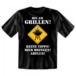 Fun T-Shirt Bin am Grillen