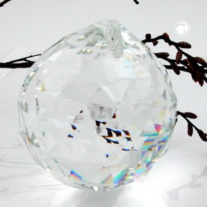 Anhänger Kugel faccettiert Kristallglas