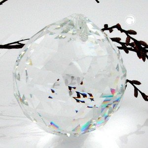 Anhänger Kugel faccettiert Kristallglas