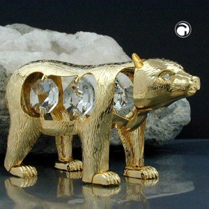 Eisbär mit Glas-Steinen Kristallglas