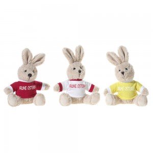 Hase sitzend mit T-Shirt Frohe Ostern