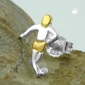 Ohrstecker Fußballspieler 2ton 925 Sterlingsilber