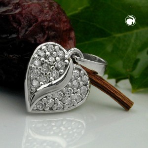 Anhänger Herz mit Zirkonias 925 Sterlingsilber
