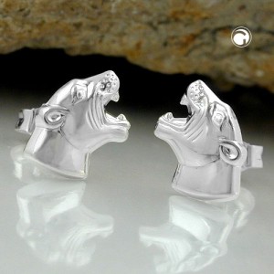 Ohrstecker Tigerkopf 925 Sterlingsilber