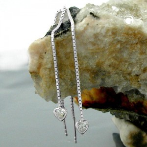 Durchzieher Herz mit Zirkonia 925 Sterlingsilber