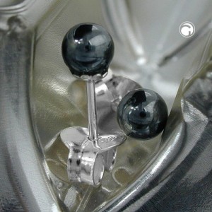 Ohrstecker ca. 4mm Hämatit 925 Sterlingsilber